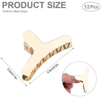 Gukasxi 12Pcs Small Hair Claw Clips for DIY Resin Mold, Metal Hair Clips for Women Girls Thin Hair (...