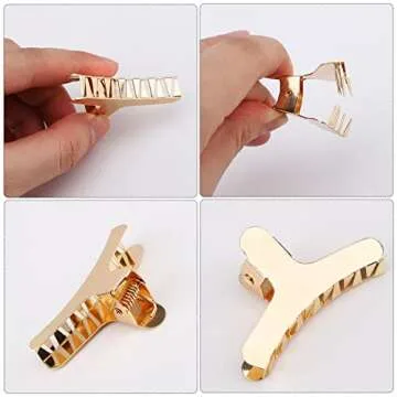 Gukasxi 12Pcs Small Gold Hair Claw Clips for Women