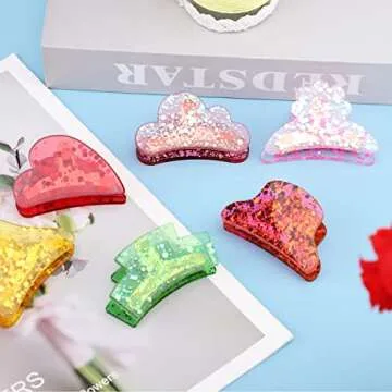 Gukasxi 12Pcs Small Gold Hair Claw Clips for Women