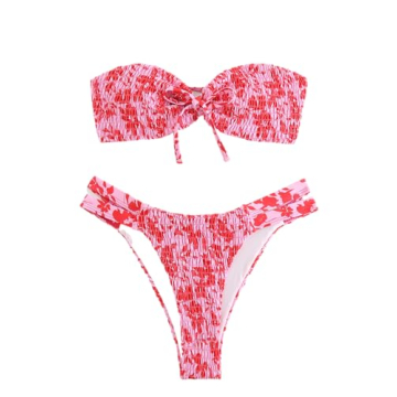 Stylish GORGLITTER Women’s Strapless Floral Bikini Set