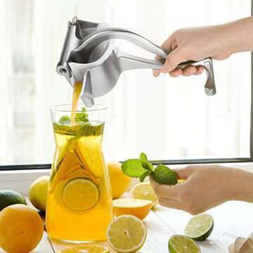 Fantalife Manual Fruit Juicer - Heavy Duty Hand Juicer Fruit Squeezer - Aluminum Alloy Manual Juicer...