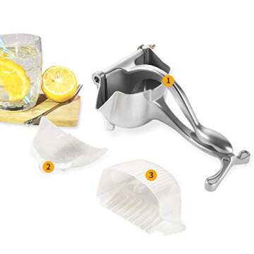 Fantalife Manual Fruit Juicer - Heavy Duty Hand Juicer Fruit Squeezer - Aluminum Alloy Manual Juicer Fruit Press - Fruit Juice Squeezer Lemon Orange Juicer Fresh