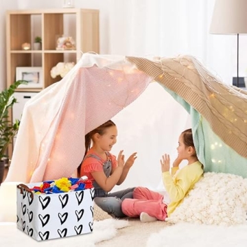 CLOCOR Heart Rectangular Basket for Kids Storage and Gifts