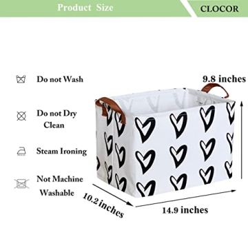 CLOCOR Heart Rectangular Basket for Kids Storage and Gifts