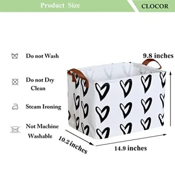 CLOCOR Heart Rectangular Basket for Kids Storage and Gifts
