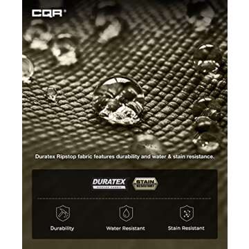 CQR Men's Tactical Pants, Water Resistant Ripstop Cargo Pants, Lightweight EDC Work Hiking Pants, Outdoor Apparel, Duratex Ripstop Tundra, 36W x 32L