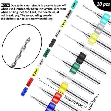 57 Pieces Hand Drill Bits Set, Pin Vise Hand Drill, 46 Pieces Micro Twist Drill Bits and 10 Pieces PCB Mini Drill Bits for Resin Polymer Clay Craft DIY Jewelry (0.1-1mm, Random Color PCB Drill)