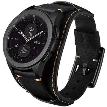 CooBES Genuine Leather 22mm Watch Bands for Samsung Galaxy