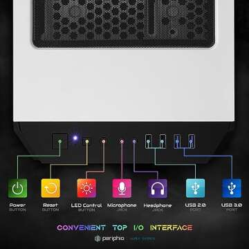 Periphio Nova Prebuilt Gaming PC - Liquid Cooled PC | AMD Ryzen 5 5600X CPU (4.6GHz Turbo) | Radeon RX 6650 XT GPU (8GB) | 1TB NVMe SSD M.2 | 16GB DDR4 RAM | Windows 11 Gaming Computer | WiFi + BT