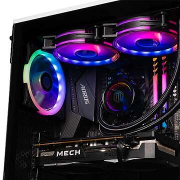 Periphio Nova Prebuilt Gaming PC - Liquid Cooled PC | AMD Ryzen 5 5600X CPU (4.6GHz Turbo) | Radeon RX 6650 XT GPU (8GB) | 1TB NVMe SSD M.2 | 16GB DDR4 RAM | Windows 11 Gaming Computer | WiFi + BT