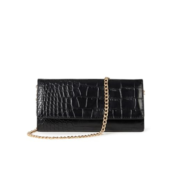 The Drop Women's Leroya Wallet on Chain Crossbody - Elegant & Versatile Black Clutch