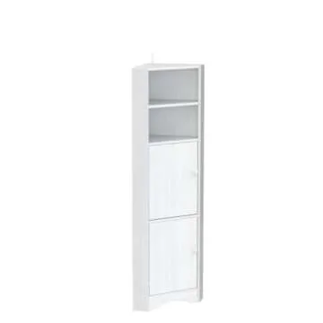 Stylish Merax Tall Corner Cabinet with Adjustable Shelves