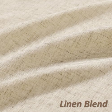 Guken Linen Curtains 96 Inch Light Filtering 2 Panels