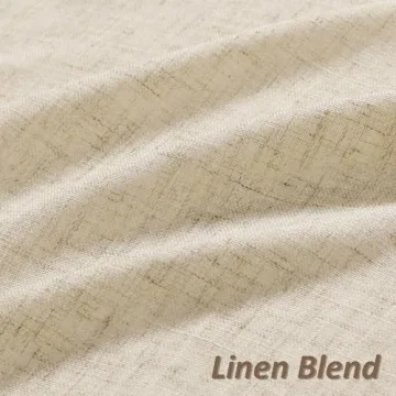 Guken Linen Curtains 96 Inch Light Filtering 2 Panels