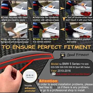 Real Carbon Fiber Trunk Spoiler for BMW 5 Series F10