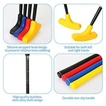 Hiboom 4 Pack Adjustable Mini Golf Putters for All Ages