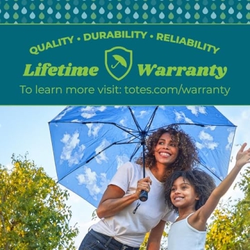 Totes Inbrella: Auto Open Windproof Flower Design Compact Umbrella