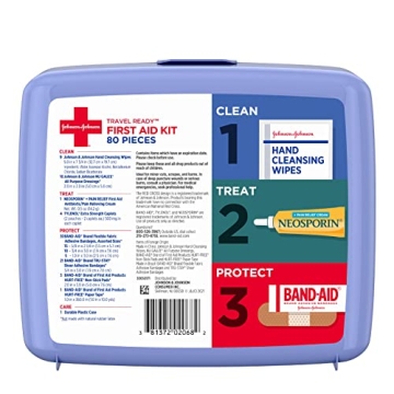 Johnson & Johnson Travel Ready 80-Piece First Aid Kit