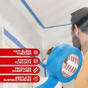 XFasten Blue Painters Tape - Precise & Residue-Free