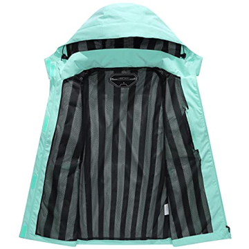 OTU Women's Waterproof Rain Jacket Lightweight Hooded Raincoat