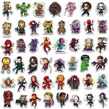 Superheros Stickers Pack, 150PCS Avenger Stickers for Laptop Decals Comic Legends Stickers for Teens...