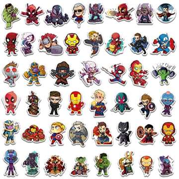 Superheros Stickers Pack, 150PCS Avenger Stickers for Laptop Decals Comic Legends Stickers for Teens Boys Adults Waterproof Vinyl Computer Stickers for Laptop Water Bottles Luggage Skateboard Guitar