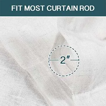 FantasDecor Linen Sheer Curtains 84 inch Length 2 Panels Set Light Filtering Privacy Drapes Rod Pocket Window Blinds Decor Shades for Farmhouse Bedroom, Off White