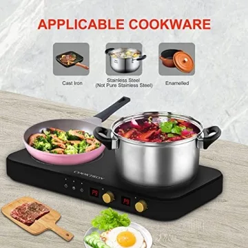 COOKTRON 1800W Portable Induction Cooktop with Griddle