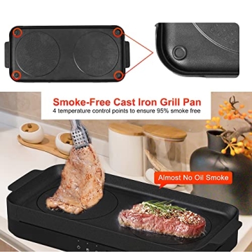 COOKTRON 1800W Portable Induction Cooktop with Griddle