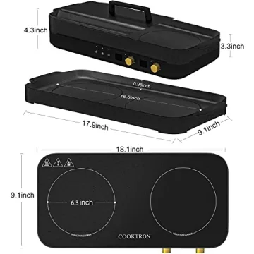 COOKTRON 1800W Portable Induction Cooktop with Griddle