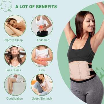 Castor Oil Pack, DEROWN Castor Oil Packs Wrap, Less Mess, Made of Organic Cotton Flannel & Waterproof PUL, Reusable Massage Castor Oil Pack Kit with Anti Oil Leak Design (Oil Not Included)