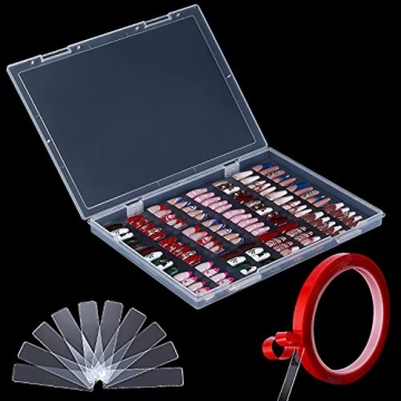 Noverlife Clear Press on Nails Storage Box with Tape & Sticks