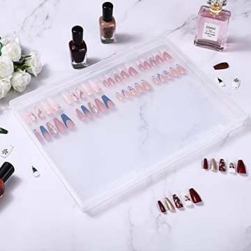 Noverlife Clear Press on Nails Storage Box with Tape & Sticks