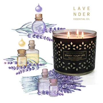 Candles for Home Scented, Lavender Scented Candles, Mothers Day Gifts, 3 Wick Candle, 14.5Oz 125H, I...
