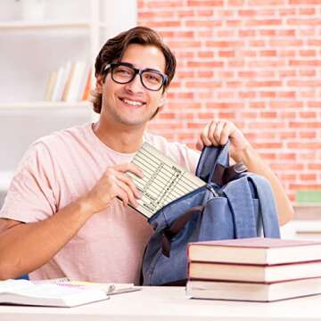 Yinder 6 Pieces Book Lover Gifts Library Card Pouch for Women Cosmetic Bag Birthday Gift for Reader Girl Library Book Bag with Zipper for Teacher(White,Classic Style)