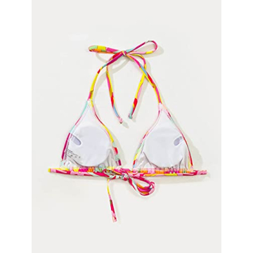 Romwe Floral Print Triangle Bikini Top for Trendy Summer