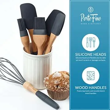 Portofino Baking Utensils Set - Stylish 6-Piece Silicone Set