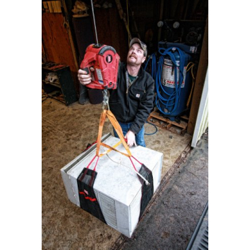 WARN 885000 PullzAll Corded 120V AC Portable Electric Winch with Steel Cable: 1/2 Ton (1,000 Lb) Pulling Capacity , Red