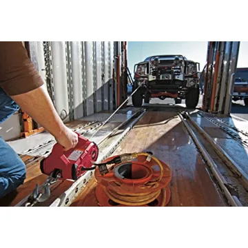 WARN 885000 PullzAll Corded 120V AC Portable Electric Winch with Steel Cable: 1/2 Ton (1,000 Lb) Pulling Capacity , Red