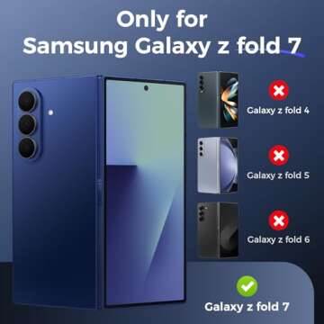 Ruky for Galaxy Z Fold 7 Slim Case, Built-in Screen Protector, Wireless Charging Support, Hard PC Pr...