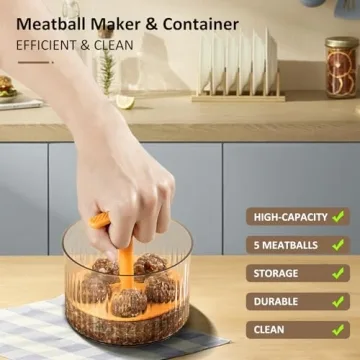 Manual 5 Balls Meatball Maker Tool for Easy Cooking