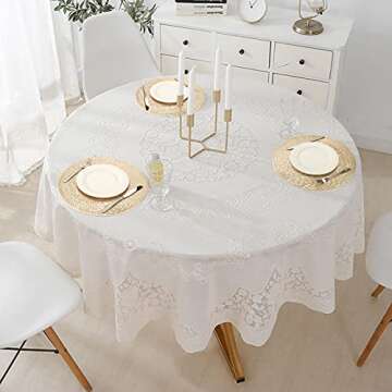 Cedilis 12 Pack Gold Metallic Vinyl Placemats, Non-Slip Washable Round Placemats, Wedding Accent Centerpiece Placemat for Dining Table Kitchen Decor, 15inch