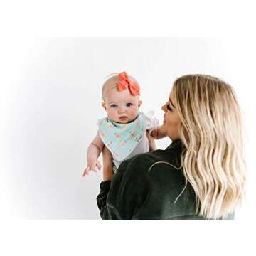 Copper Pearl Baby Bandana Bibs - 4 Pack Soft Cotton Baby Bibs for Drooling and Teething, Absorbent Drool Bibs for Baby Girl and Boy, Adjustable to Fit Newborns to Toddlers, Tons of Styles (Leilani)