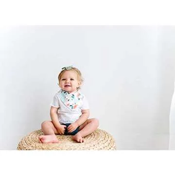 Copper Pearl Baby Bandana Bibs - 4 Pack Soft Cotton Baby Bibs for Drooling and Teething, Absorbent Drool Bibs for Baby Girl and Boy, Adjustable to Fit Newborns to Toddlers, Tons of Styles (Leilani)