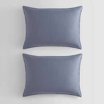 Calvin Klein - Queen Duvet Cover Set, Organic Cotton Sateen Bedding, Luxuriously Soft Home Decor, GOTS Certified (Organic Earth Dusk Blue, Queen)