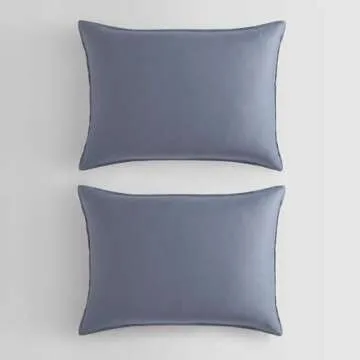 Calvin Klein - Queen Duvet Cover Set, Organic Cotton Sateen Bedding, Luxuriously Soft Home Decor, GOTS Certified (Organic Earth Dusk Blue, Queen)