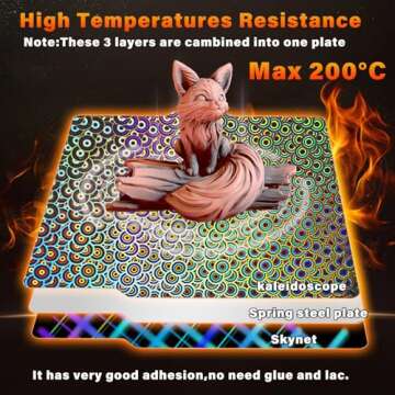 Wefuit New Upgraded H1H Build Plate for Bambu Lab A1/X1C/X1/X1E/P1P/P1S 3D Printer, Smooth Kaleidosc...