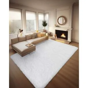 Ophanie White Area Rug Soft Non-slip for Living Room
