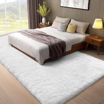 Ophanie White Area Rug Soft Non-slip for Living Room