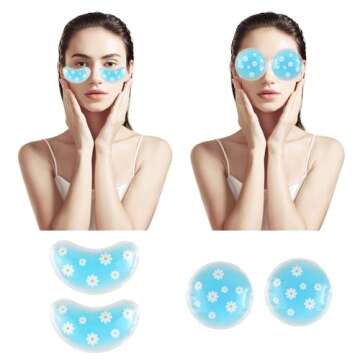 Pallesen Gel Ice Pack Reusable Cooling Eye Pads and Under Patches,Eye Hot Cold Treatment for Redness...